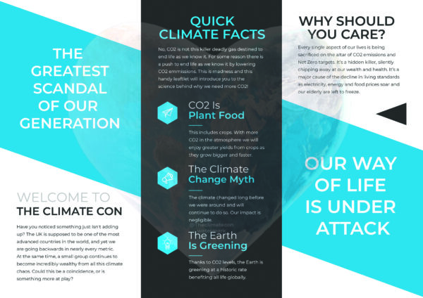 50 x Climate Con A4 Trifold Professional Leaflet - Image 3