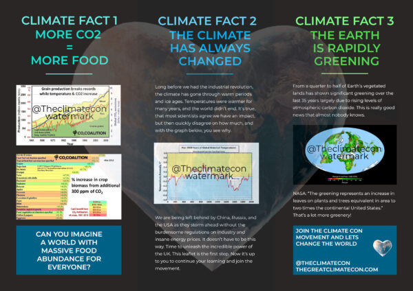 100 x Climate Con A4 Trifold Professional Leaflet (PAY IT FORWARD) - Image 2