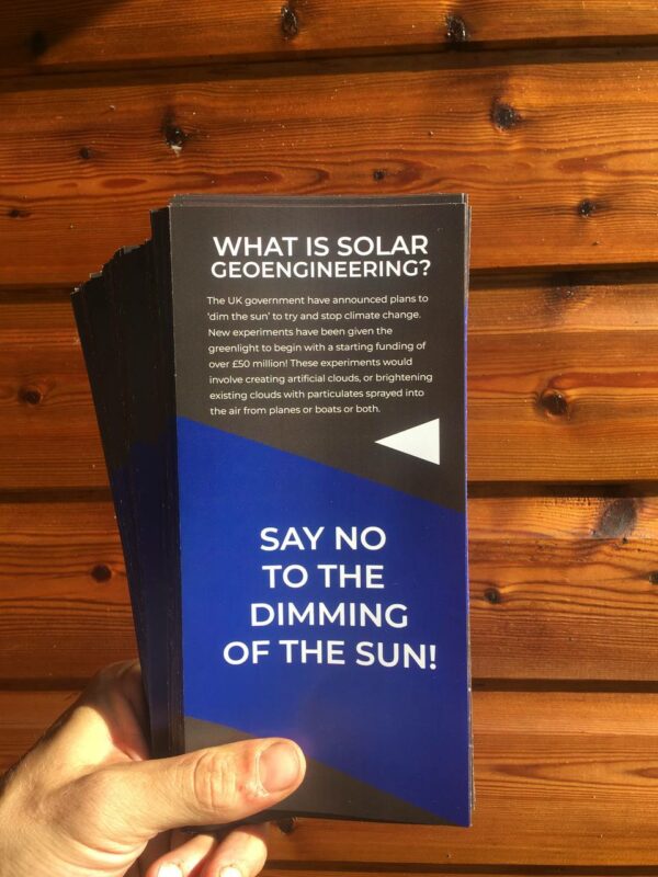100 x Stop Solar Geoengineering A4 Trifold Professional Leaflet (Pre Order) - Image 5