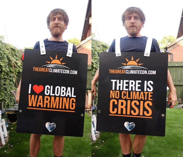 I love global warming board campaign